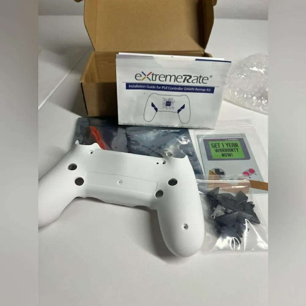 XtremeRate White Dawn Programable Remap Kit for PS4 Controller & 4 Back
